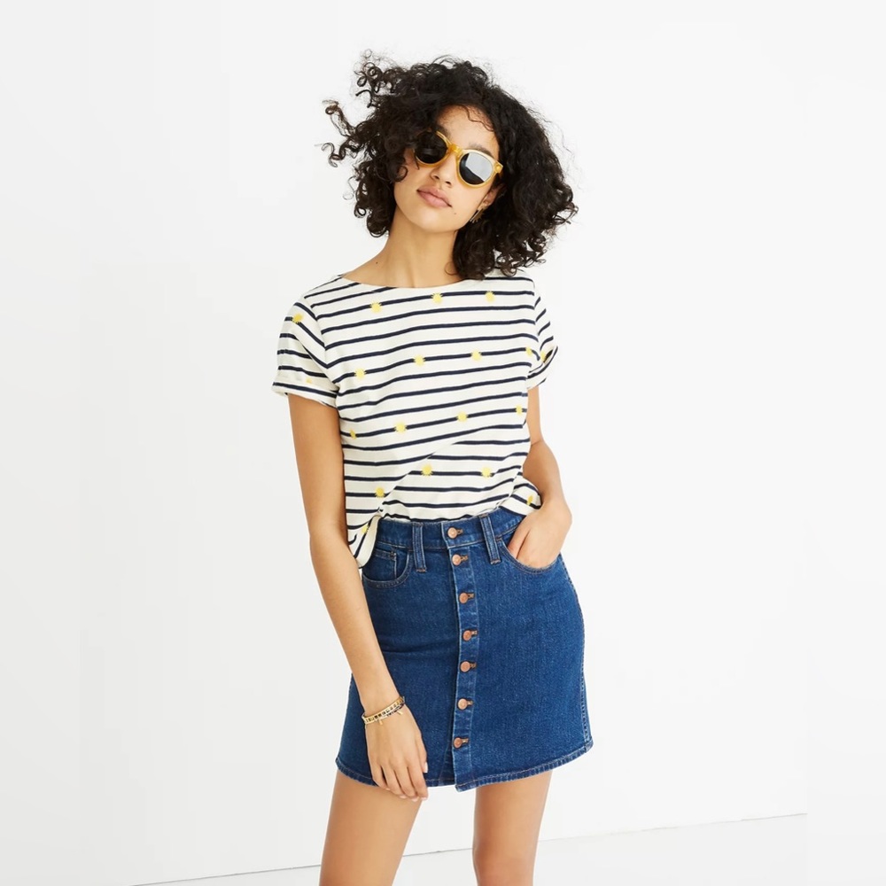 Madewell Button Front Denim Jean Skirt Size 27